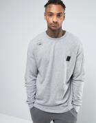 Religion Sweatshirt With Drop Shoulder And Distress Detail - Gray