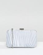 Chi Chi London Ruched Clutch Bag In Satin - Gray