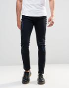 Cheap Monday Tight Skinny Jeans Abyss Black Knee Rips - Abyss