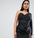 Missguided One Shoulder Mini Dress-black