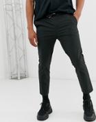 Asos Design Slim Pants In Black Nylon