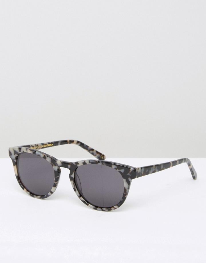 Han Kjobenhavn Square Sunglasses Timeless Snow - Black