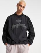 Adidas Originals Tonal Textures Collegiate Windbreaker In Black