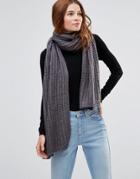 Hat Attack Rib Scarf - Gray