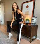 Labelrail X Hana Cross Worker Pants With Side Stripe In Black Twill