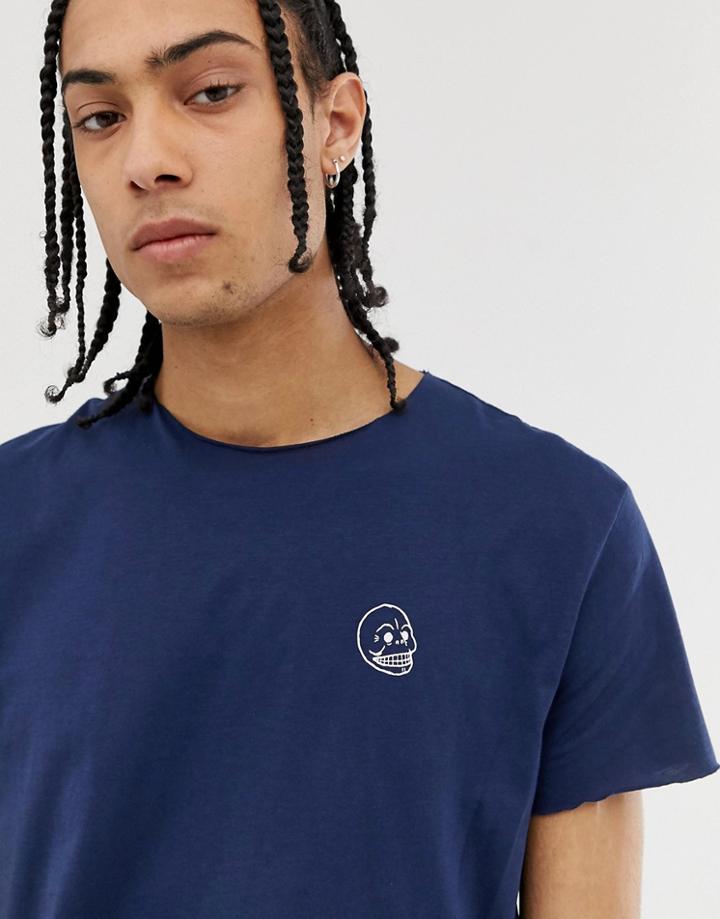 Cheap Monday Standard Small Skull T-shirt In Blue-navy