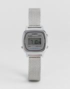 Casio La670 Digital Mesh Watch In Silver - Silver