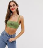 Ellesse Recycled Ultra Crop Top With Front Logo - Green