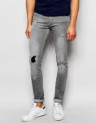 Kubban Gray Leg Patch Jean Spray On - Gray