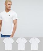 Abercrombie & Fitch 3pack T-shirt Vneck Muscle Slim Fit In White - White