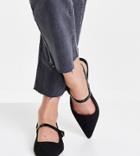 Asos Design Wide Fit Lewin Pointed Mary Jane Flats In Black