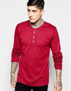Lindbergh T-shirt With Henley Neck - Red
