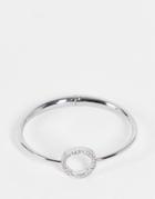 Tommy Hilfiger Crystal Circle Detail Bangle In Silver