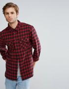 Another Influence Flannel Check Shirt With Twin Pocket - Black
