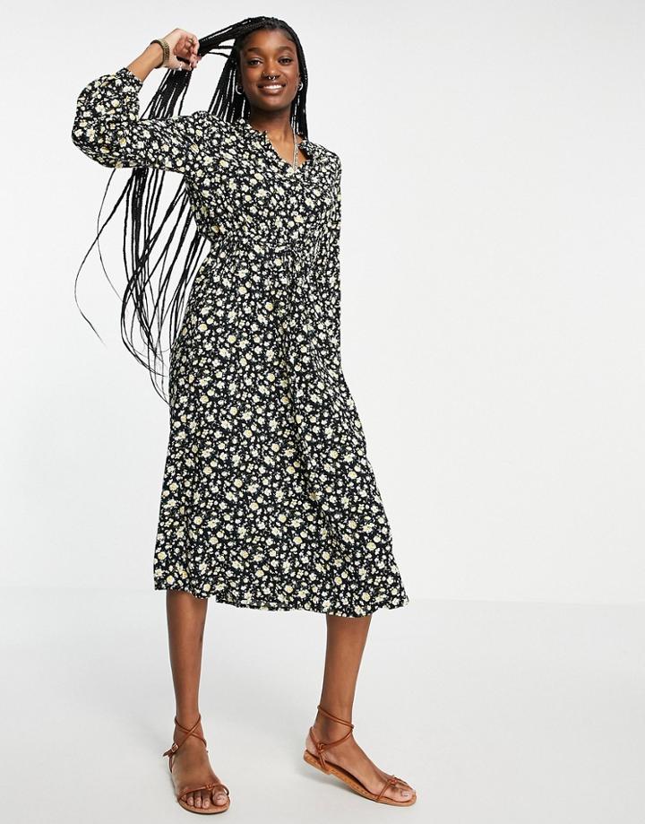 Vila Midi Shirt Dress In Black