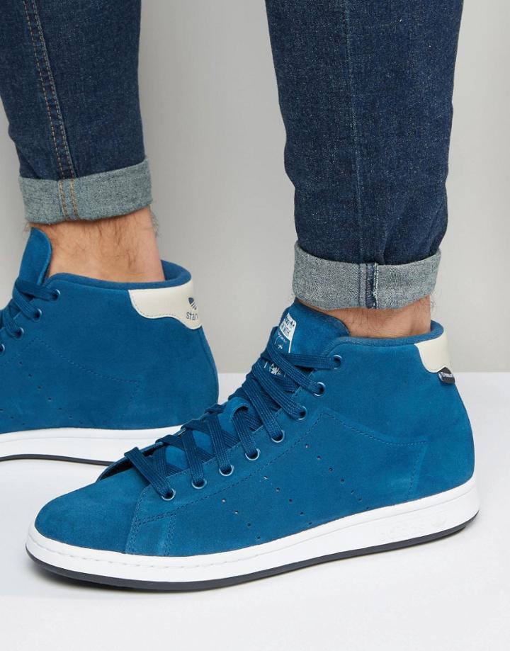 Adidas Originals Stan Smith Winterized Sneakers In Blue S80499 - Gray