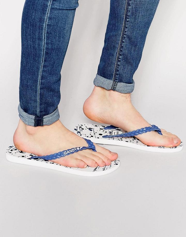 Gandys Flip Flops Splat Blue - Black