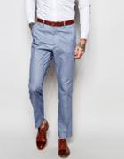 Feraud Premium 55% Linen Suit Pants In Pale Blue - Blue