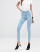 Asos Ridley Skinny Jeans In Hibiscus Light Stonewash - Blue
