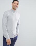 Asos Cotton Roll Neck Sweater In Gray - Gray