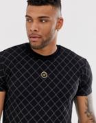 Siksilk Muscle T-shirt With Monogram In Black - Black