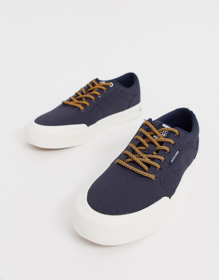 Jack & Jones Canvas Sneaker In Navy - Navy