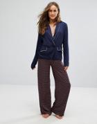 Tommy Hilfiger Silky Woven Wide Leg Pant - Blue