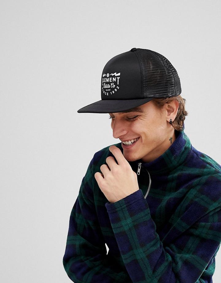 Element Rift Trucker Cap In Black - Black