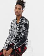 Asos Design Regular Fit Mix & Match Printed Shirt - Black