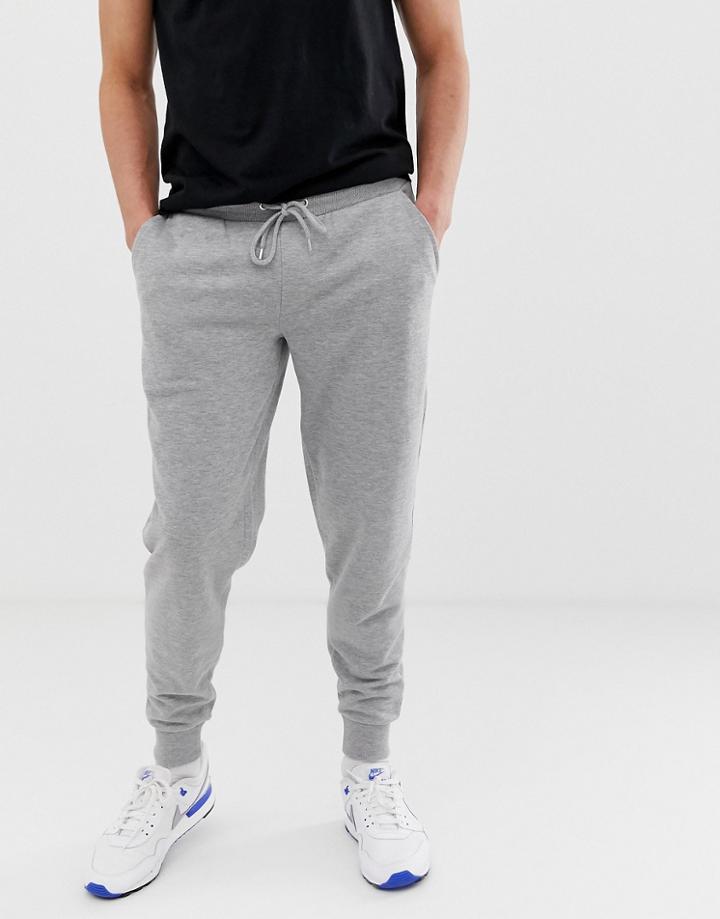 Asos Design Tapered Sweatpants In Gray Marl