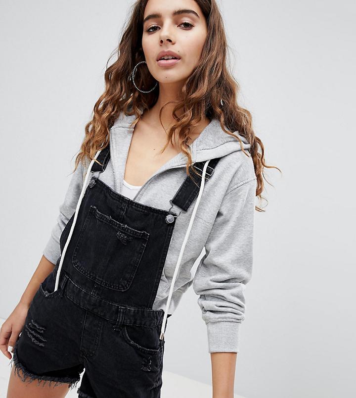 Bershka Denim Overalls-black