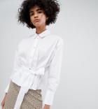 River Island Shirt With Tie Waist Detail In White - White