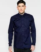 Minimum Smart Shirt In Stretch Cotton In Navy - Navy Blazer