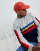 Asos Design Knitted Sweater With Rainbow Chest And Sleeve Stripes - Gray