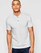 Jack & Jones Polo Shirt With All Over Jacquard - White