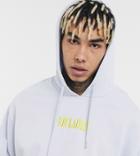 Reclaimed Vintage Inspired Logo Hoodie In Light Blue-blues