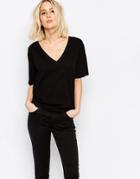 Weekday Last V-neck T-shirt - Black