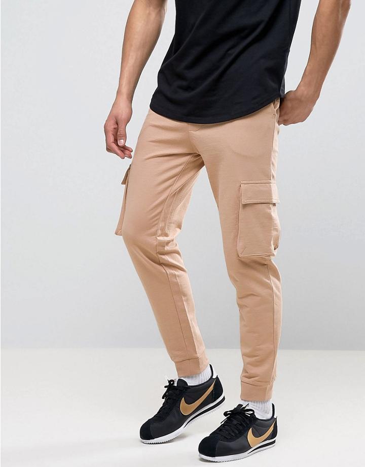 Yourturn Cargo Joggers In Stone - Stone