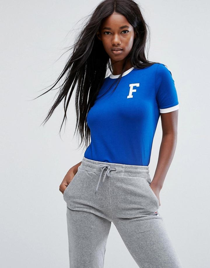 Fila Retro Ringer Tee With Back Logo - Blue