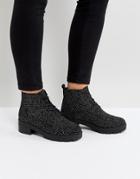 Truffle Collection Lace Up Low Ankle Boot - Silver