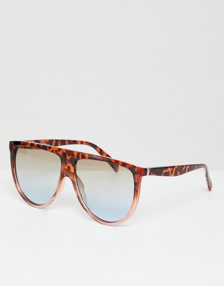 Jeepers Peeepers Flat Top Visor Sunglasses With Gradient Lens - Brown