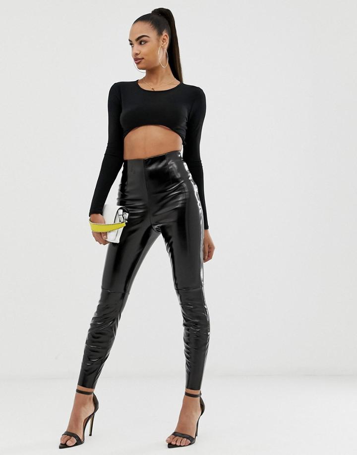 Asos Design Spray On Vinyl Pants - Black