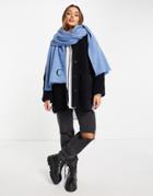 Asos Design Recycled Blend Personalized Scarf With C Initial In Blue-black