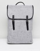 Asos Backpack In Gray Textured Fabric With Double Strap - Gray