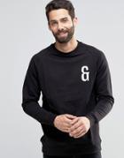 Only & Sons Crew Neck Sweat With Chest Embroidery - Black