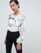 Coast Lottie Frill Sleeve Top - Multi