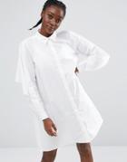 Monki Swing Shirt Dress - White