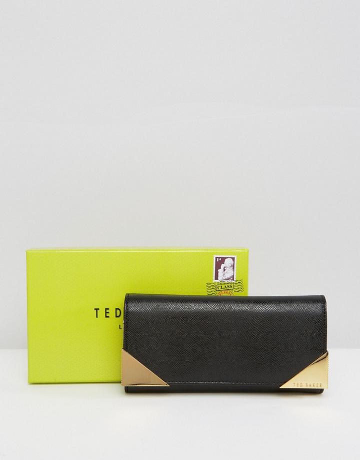 Ted Baker Metal Corner Fold Matinee Wallet - Black