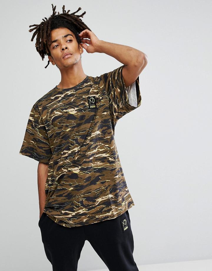 Puma X Xo Camo T-shirt In Green 57535151 - Green