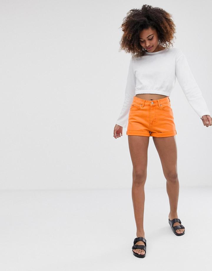 Dr Denim Roll Hem Short-orange